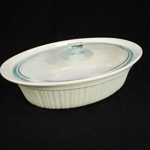 Corningware French White Casserole w/lid  4 Quart Covered Roaster Stoneware